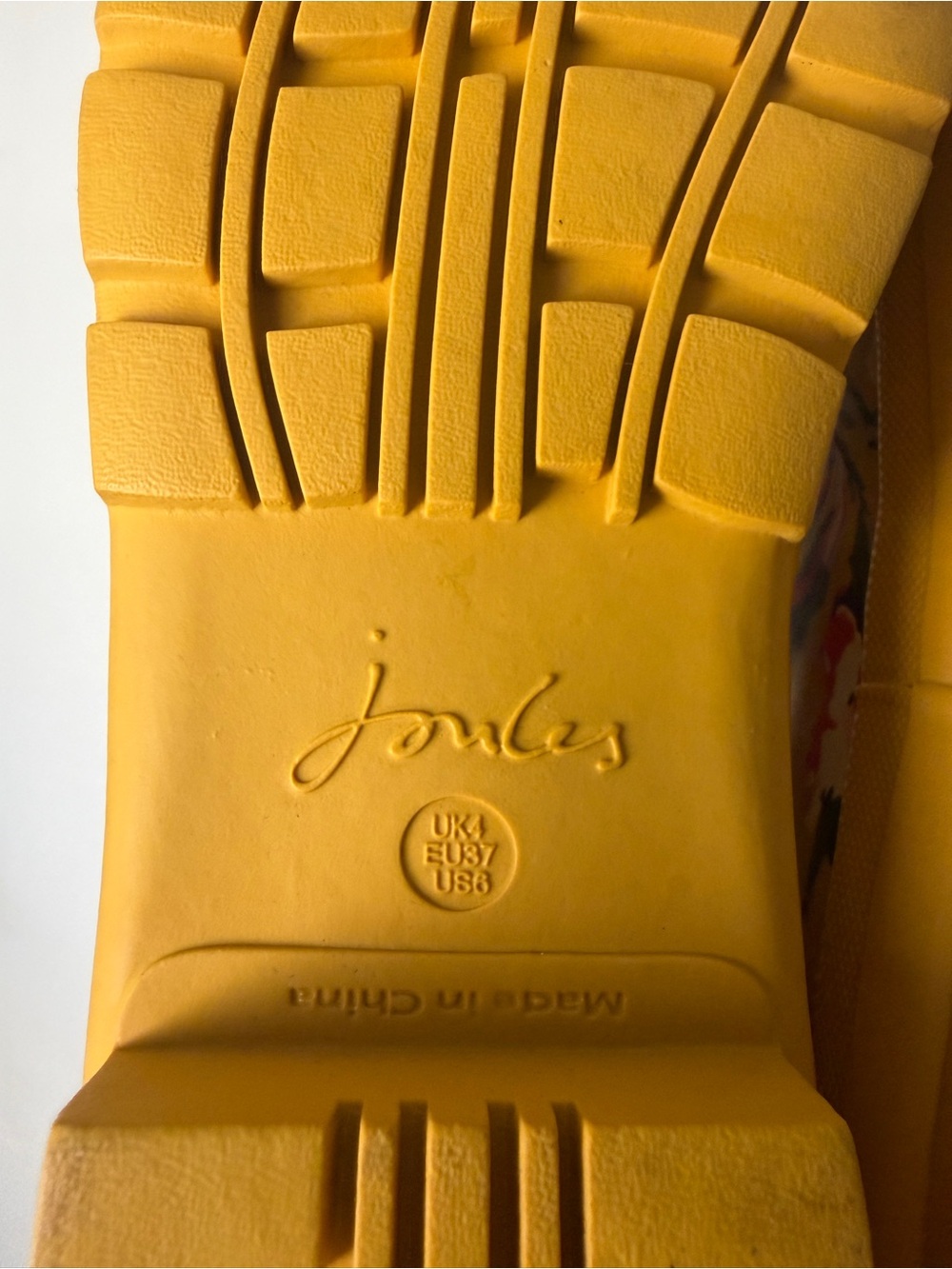 Joules Mustard Yellow Floral Rain Boots - Picture 5 of 6